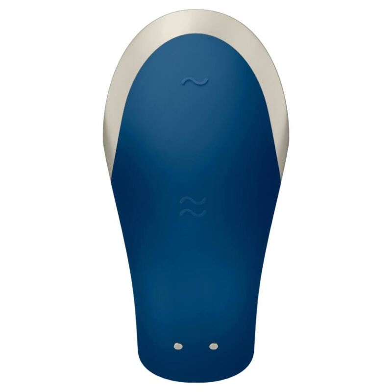 Satisfyer Vibrador Double Love Luxury para Casais com App & Controle Remoto, cor azul.