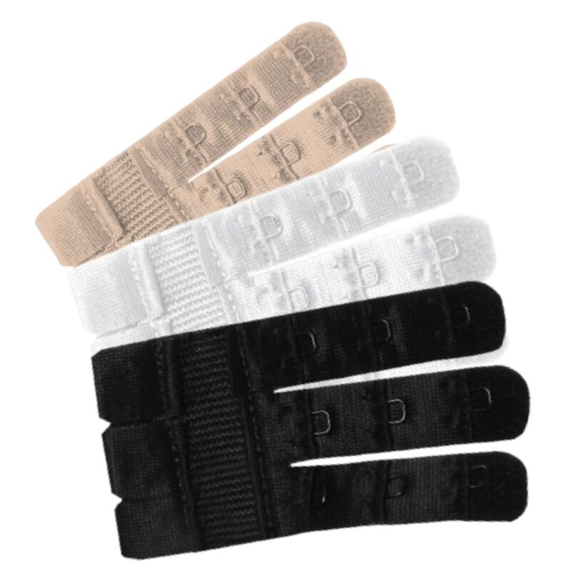 BYE-BRA Extensores de Sutiã Flexíveis 3 Ganchos (3 UDS) para ajuste perfeito e conforto em lingerie.