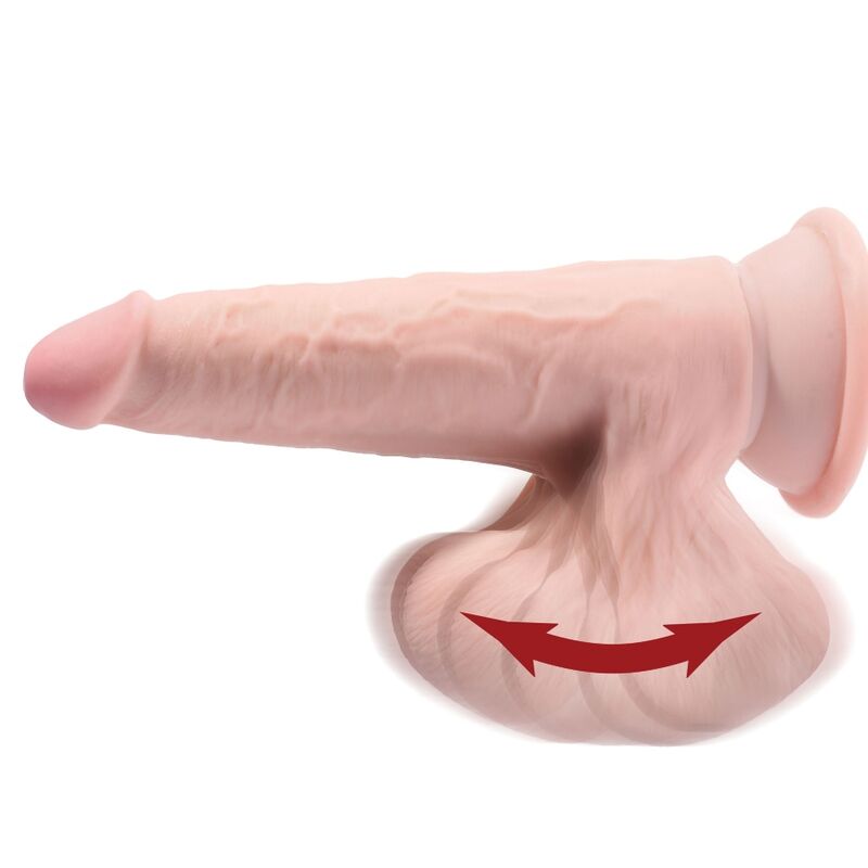 Dildo Plus 3D Balançando Bolas 24.5 cm Pele Clara