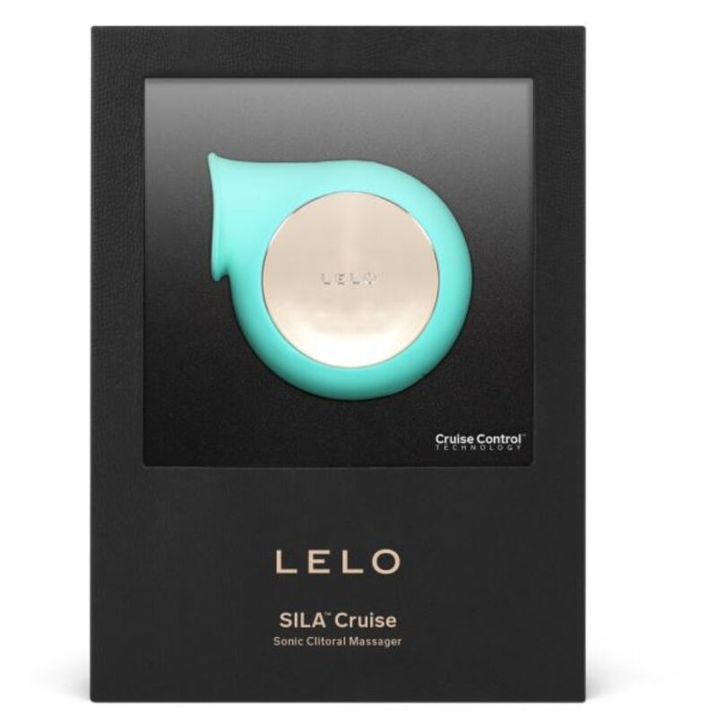 Close-up do LELO Estimulador Clitoriano Sila Cruise Aqua mostrando seu design ergonômico e textura de silicone.