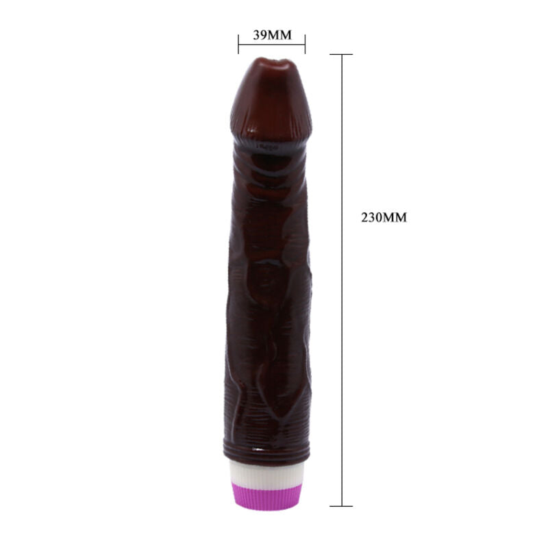 Vibrador Realista Baile Waves of Pleasure Marrom com textura e características detalhadas.