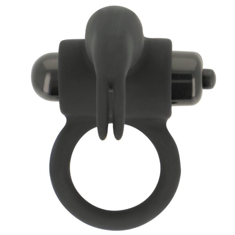 OHMAMA Anel Vibrador de Silicone com Estimulador de Clítoris, mostrando o design e a textura do material.