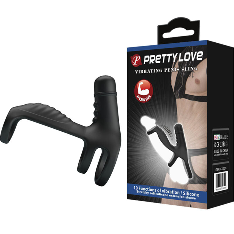 Manga para Pénis Vibratória Pretty Love com Anel Elástico e Estimulador Clitoriano para Casais