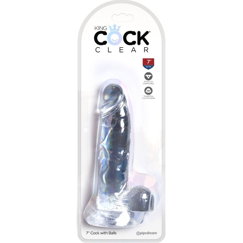 Pénis Realista Transparente com Bolas, 15.2 cm