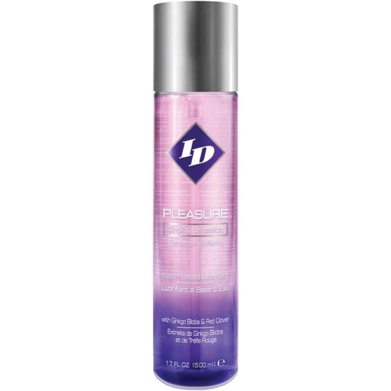 Frasco de ID Lubrificante Pleasure Tinging Sensation 500ml para prazer e conforto íntimo