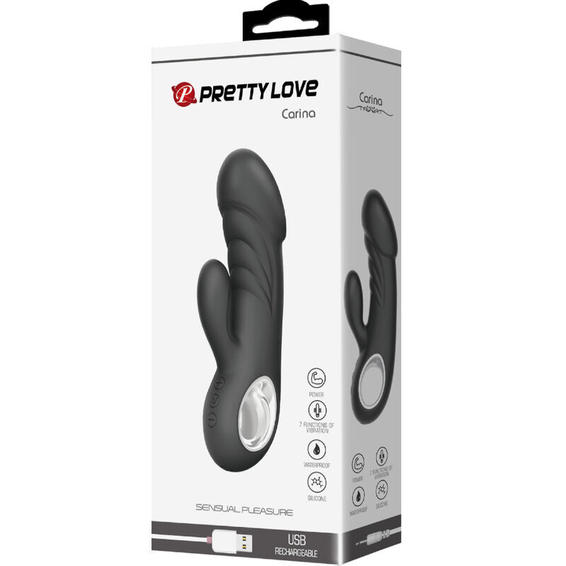 Vibrador PRETTY LOVE Ansel para estimulação Ponto G e Clitóris, cor preta