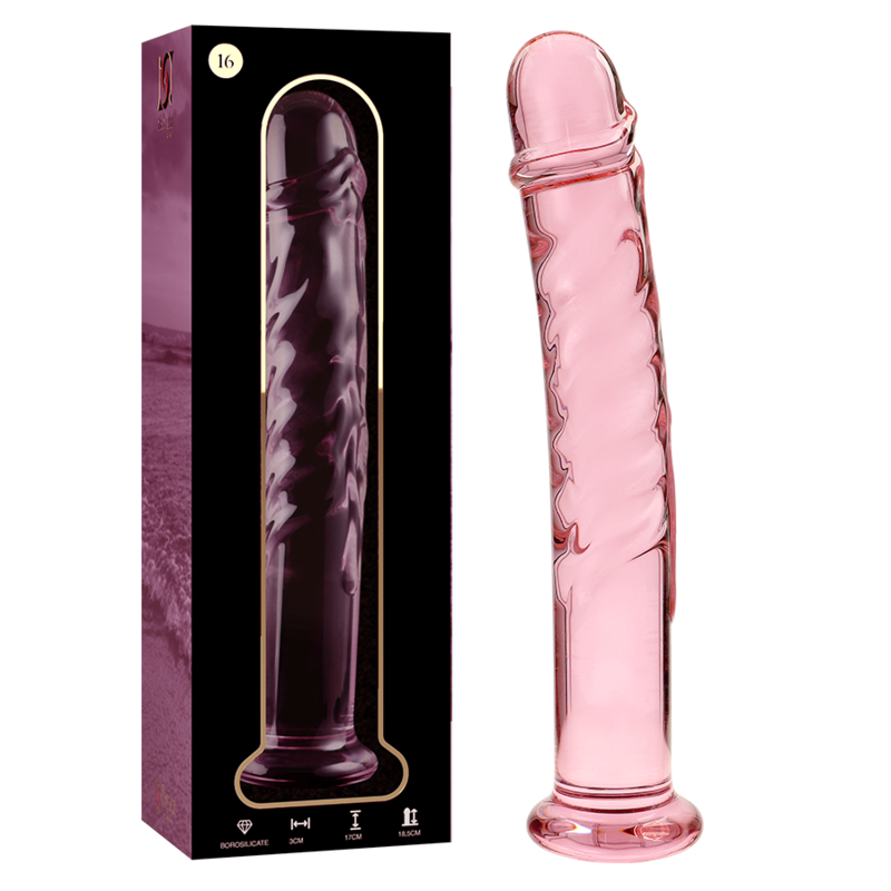 Dildo Modelo 16 Vidro Borosilicato Transparente 18.5 cm -O- 3 cm