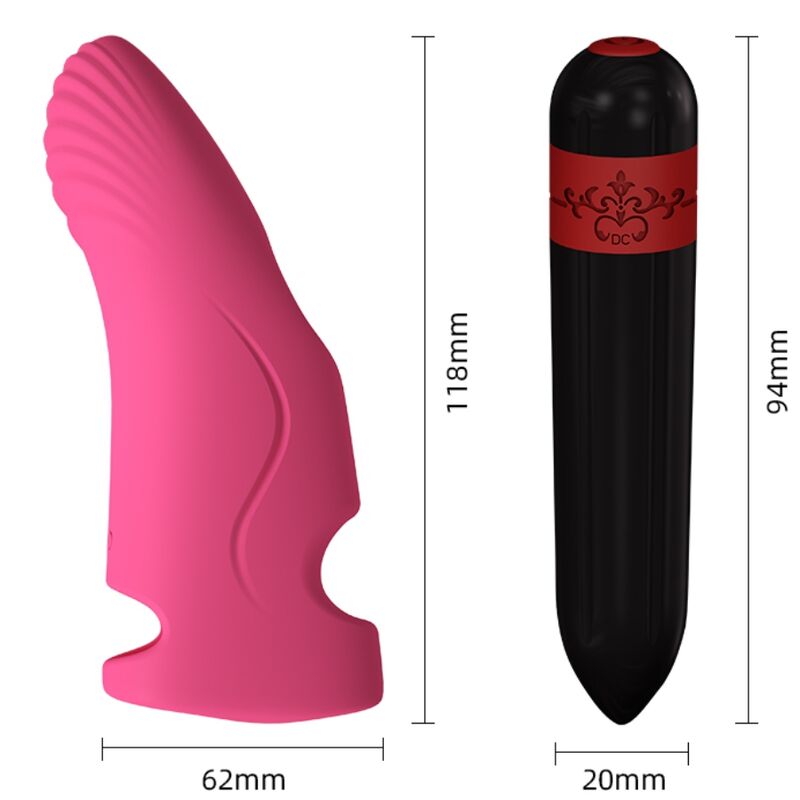 Close-up do Vibrador de Dedo ARMONY Aurora Fúcsia, mostrando seu design ergonómico em silicone suave e a entrada USB.
