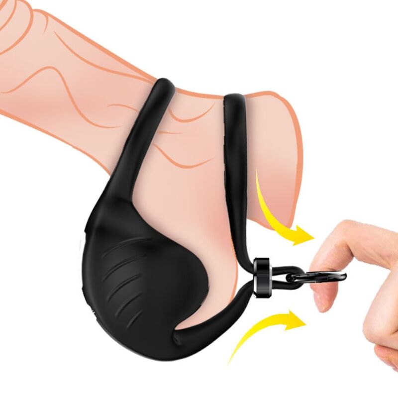 ARMONY Anel Peniano Vibrador com Manta Escrotal, Preto