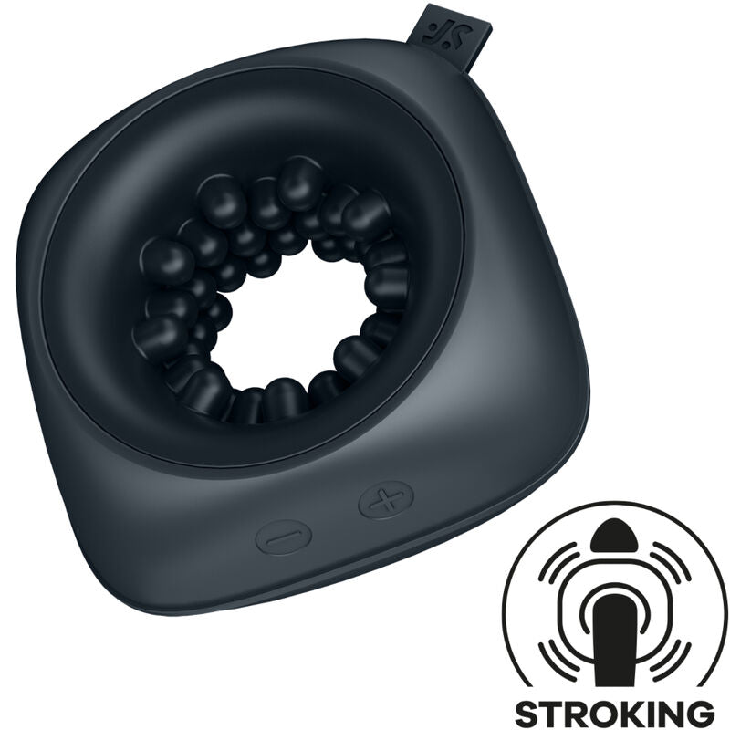 Satisfyer Ring Stroker Masturbador Masculino Vibratório Portátil com design ergonómico de silicone.