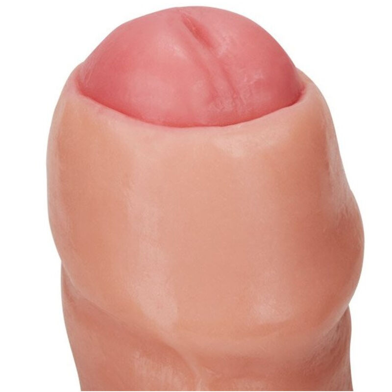 Armony Dildo Realista com Prepúcio 21 cm, mostrando detalhes e textura macia.