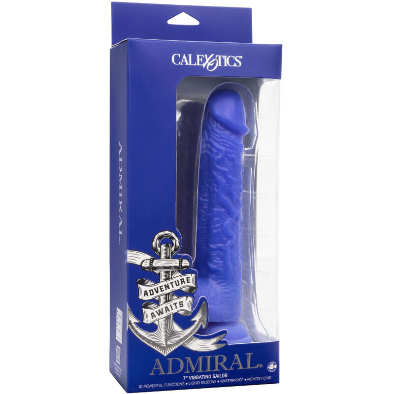 Dildo Vibrador Realista Sailor Admiral com 10 Funções e Ventosa Azul