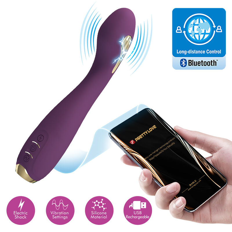 PRETTY LOVE Hector Vibrador Eletrochoque com Controle Via App Roxo