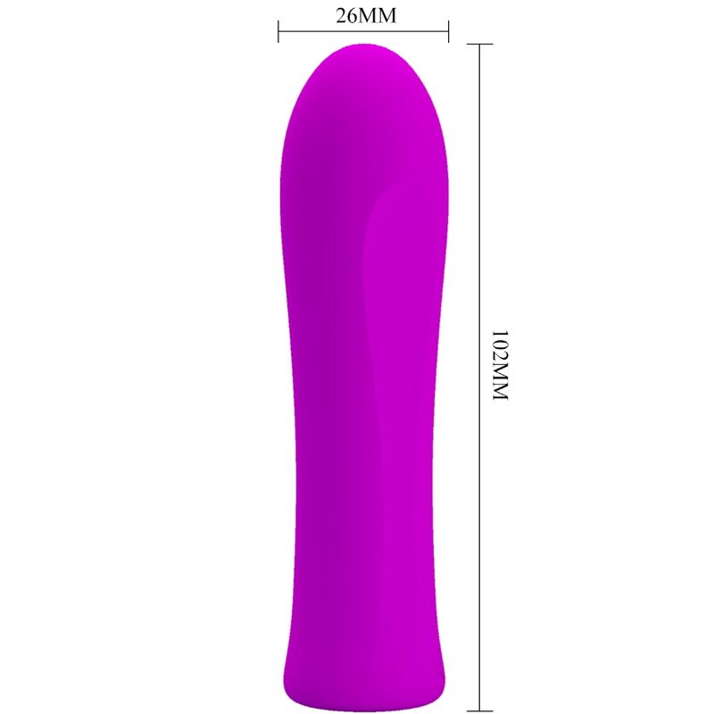Vibrador Pretty Love Alfreda de silicone violeta com 12 funções de vibração e design compacto