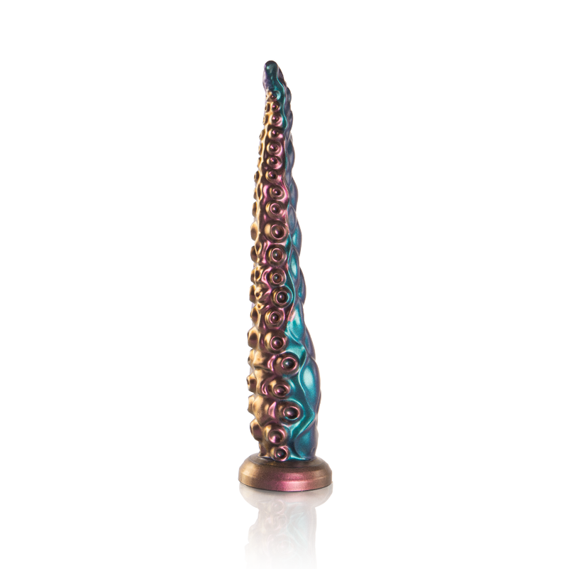 Close-up do Dildo Charybdis EPIC CYBERSILICOCK, mostrando o seu design de tentáculo fino e a textura de silicone.