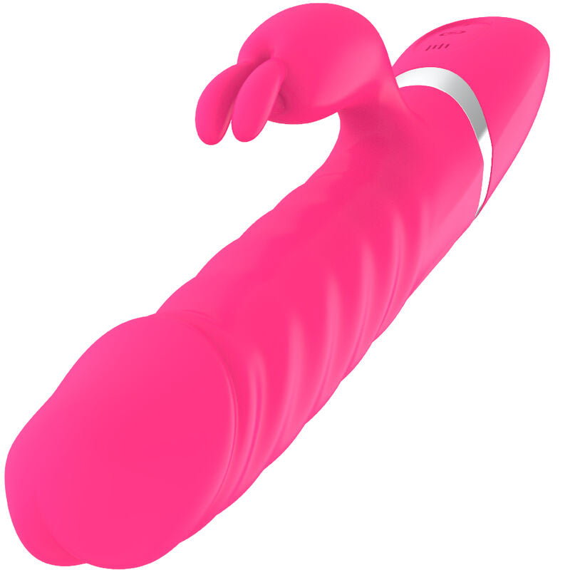 Armony Nasty Vibrador de Coelho Fúcsia Recarregável em silicone macio