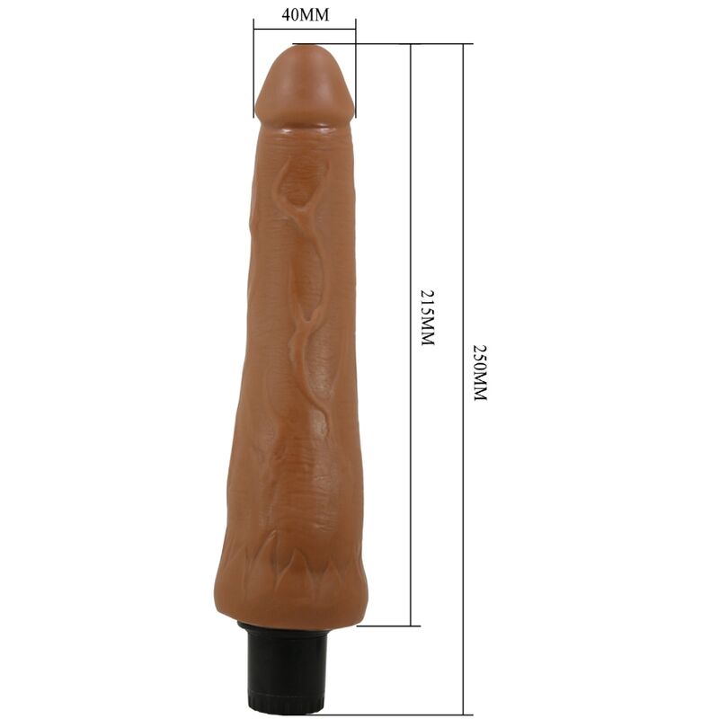 Vista detalhada do vibrador realista PRETTY LOVE Alfredo 21.5 CM com textura veiada.