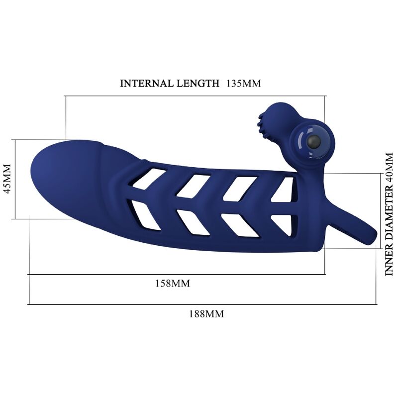 Anel vibrador PRETTY LOVE Altaf com bainha de silicone azul