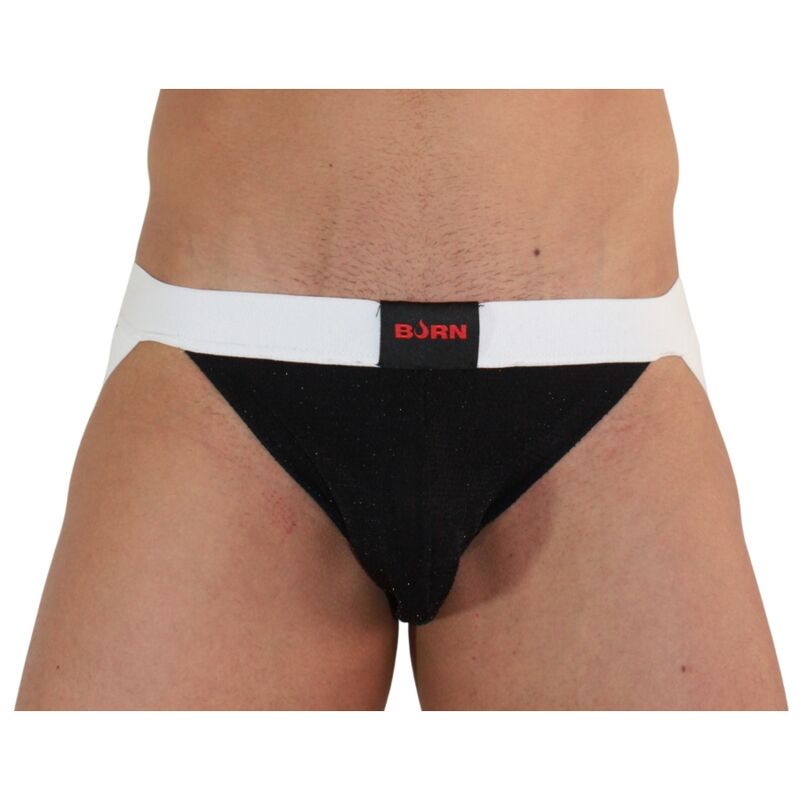 Jockstrap Brilhante Preto/Branco - Estilo e Sensualidade