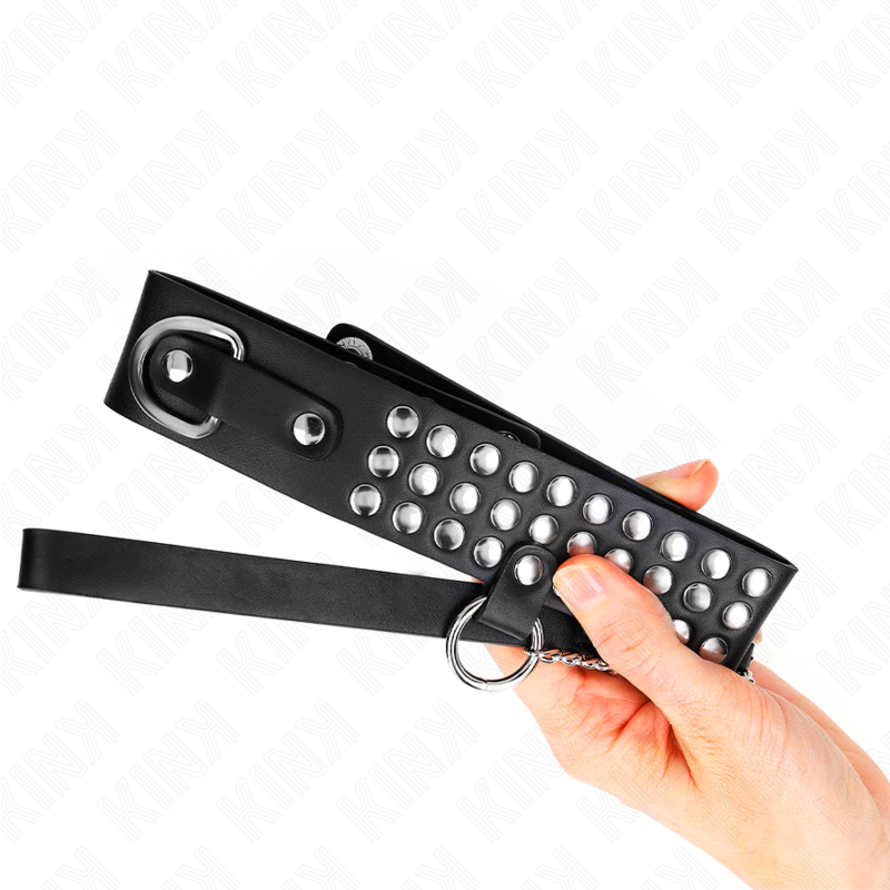 KINK Colar BDSM com Alça Brilhante Ajustável de 65cm para controlo e elegância nas suas sessões.
