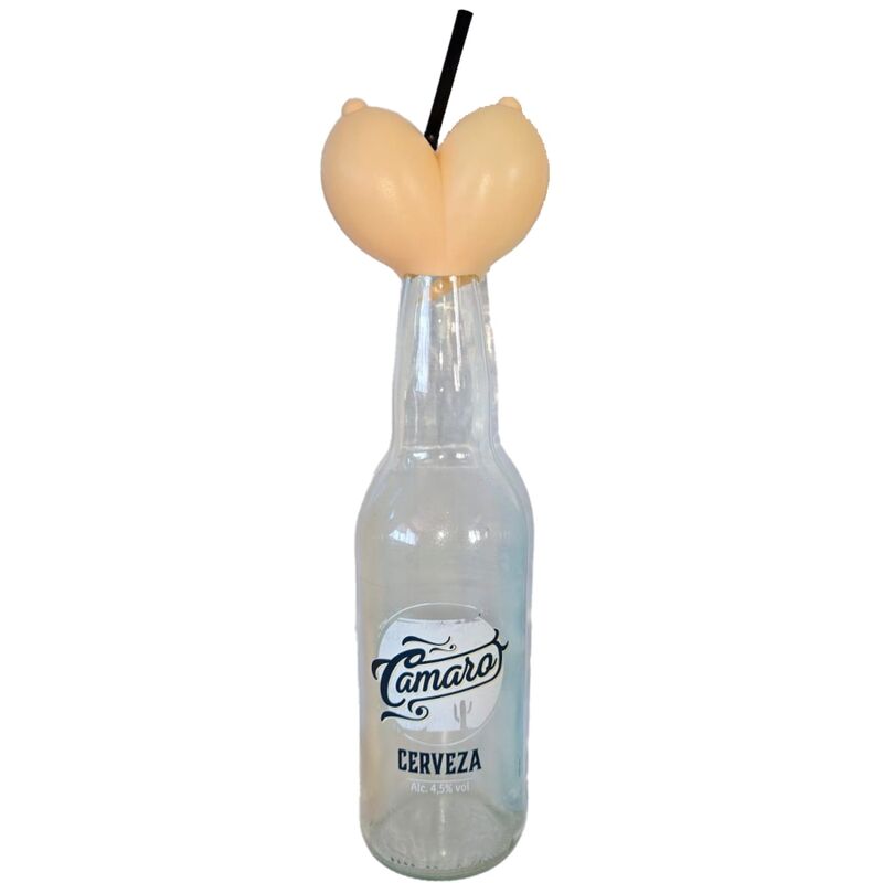 Tampa Decorativa em Formato de Peito para Garrafa de Vidro 360ml