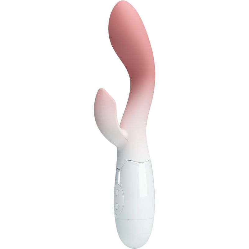 Vibrador PRETTY LOVE G-Spot e Clitóris Rosa, com design ergonómico e botões de controlo visíveis.