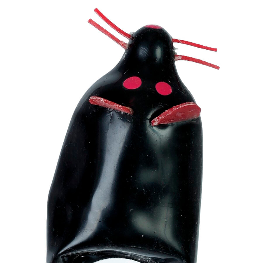 Preservativos Novidade Pintados à Mão Black Mouse XL