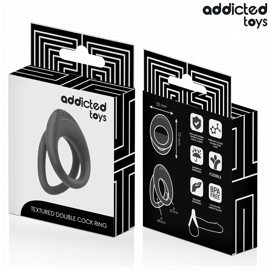 Imagem do Anel de Pênis com Dupla Textura da Addicted Toys, destacando seu design e características.
