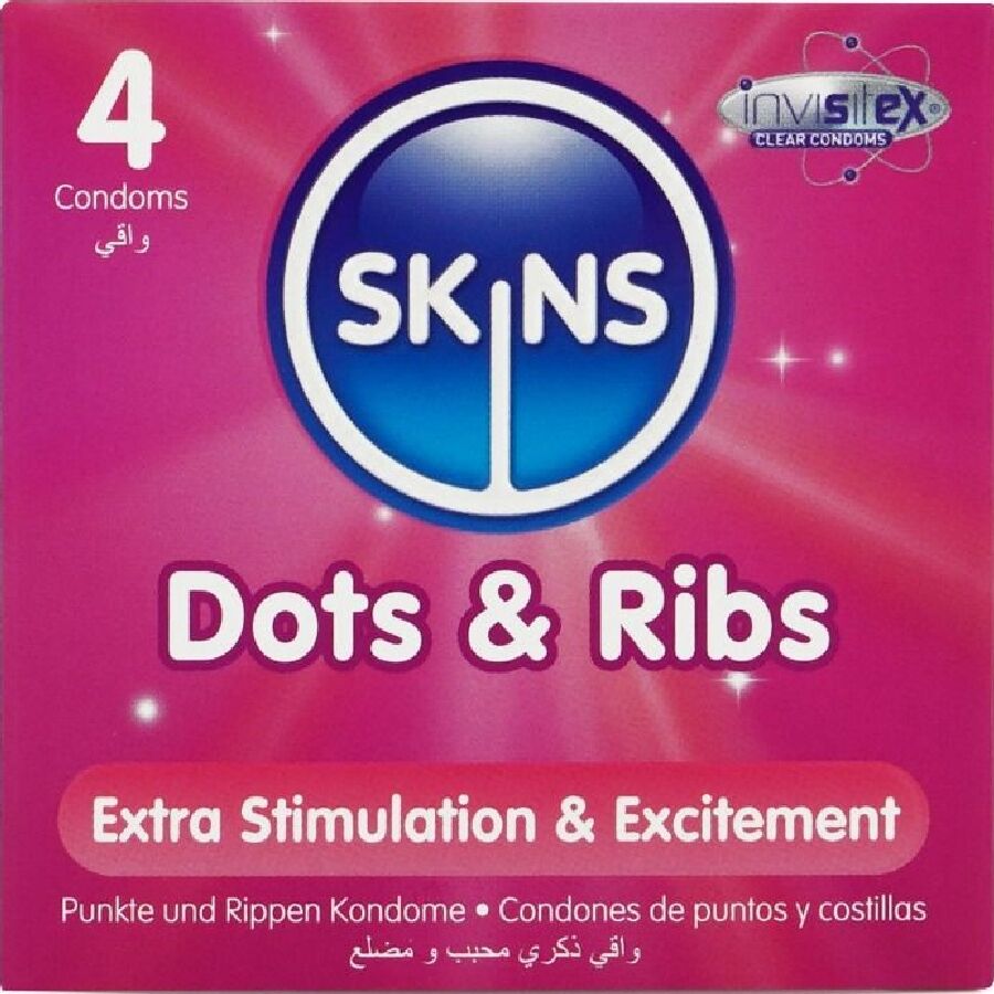Preservativos Dots & Ribs Premium Pacote 4