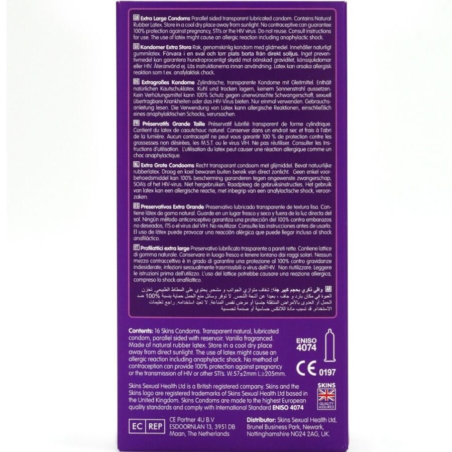 Preservativos Extra Grande Premium Pacote com 16