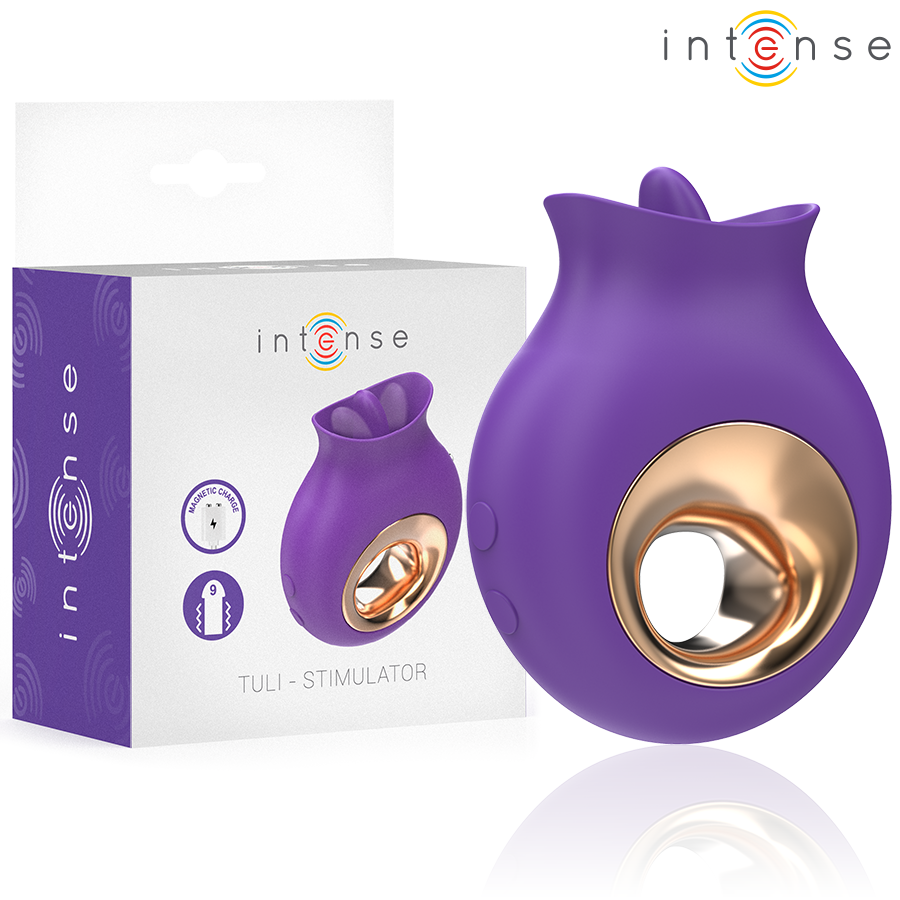 INTENSE Estimulador Clitoriano TULI Roxo com design ergonômico e silicone macio.