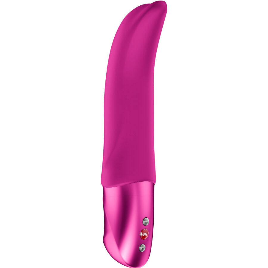 Vibrador FUN FACTORY Diva Dolphin para Ponto G na cor magenta, com design ergonómico e ponta curvada.