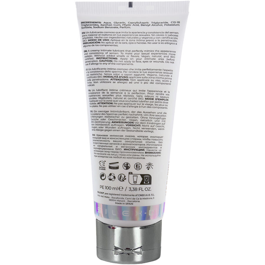 Silexd Lubrificante Cremoso Milky Lub Bio Efeito Sêmen 100 ML para realismo e prazer natural.