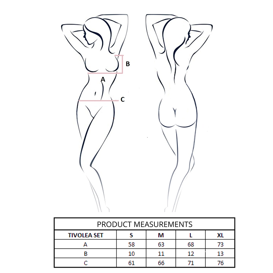 PASSION - CONJUNTO DE SUTIÃ + TANGA TIVOLEA PRETO G/GG