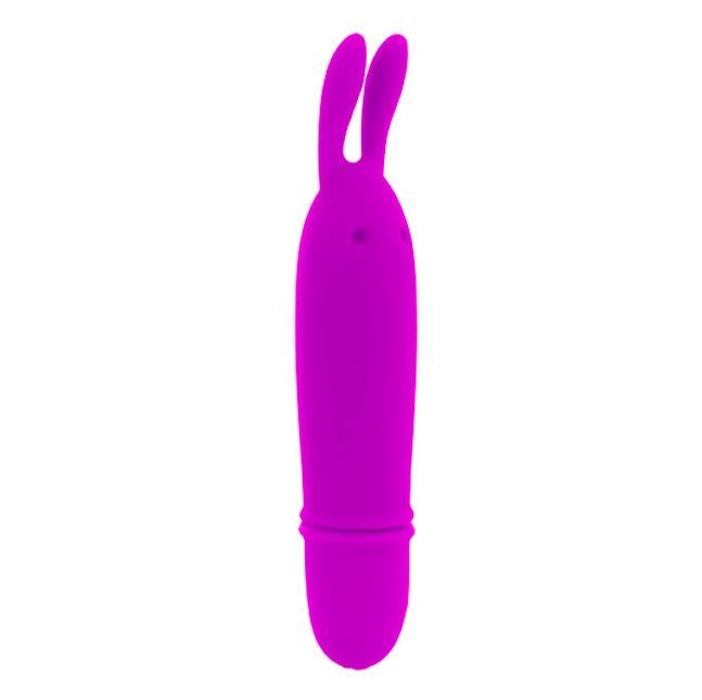Pretty Love Mini Vibrador Boyce Lilás, detalhe do design ergonómico e material de silicone suave.