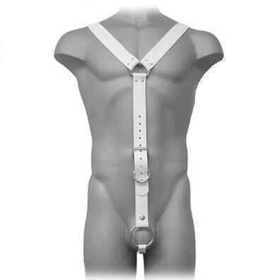 Arnês Masculino de Couro Branco