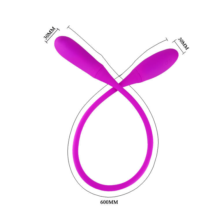 Vibrador flexível PRETTY LOVE Snaky Vibe de silicone com 7 vibrações e 3 funções de cócegas para estimulação dupla.