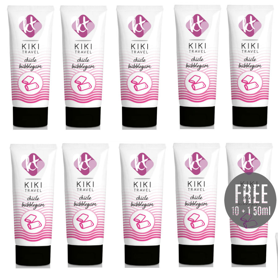 KIKÍ TRAVEL Lubrificante Sabor Goma 50ml (10 + 1 Grátis) para prazer e hidratação íntima.