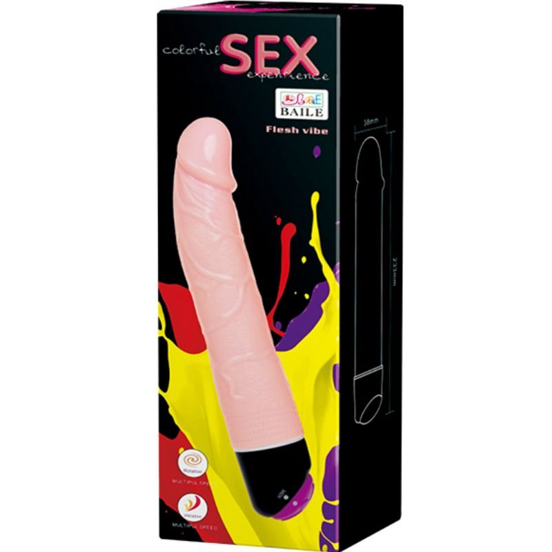 BAILE Vibrador Realista com Rotação e Vibração 24 cm, para prazer versátil