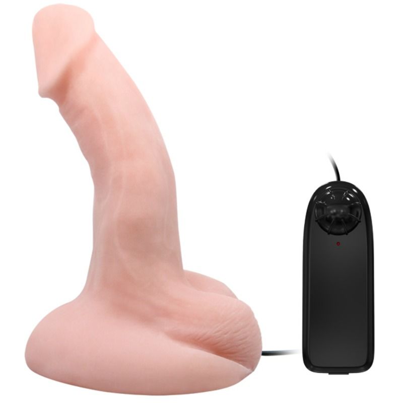 Close-up do Vibrador Realista BAILE Veiado com Ventosa, mostrando sua textura e formato.