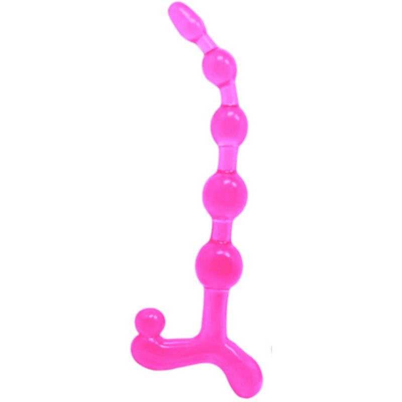BAILE Bolas Anais Bendy Twist Rosa flexíveis e noduladas para estimulação anal.
