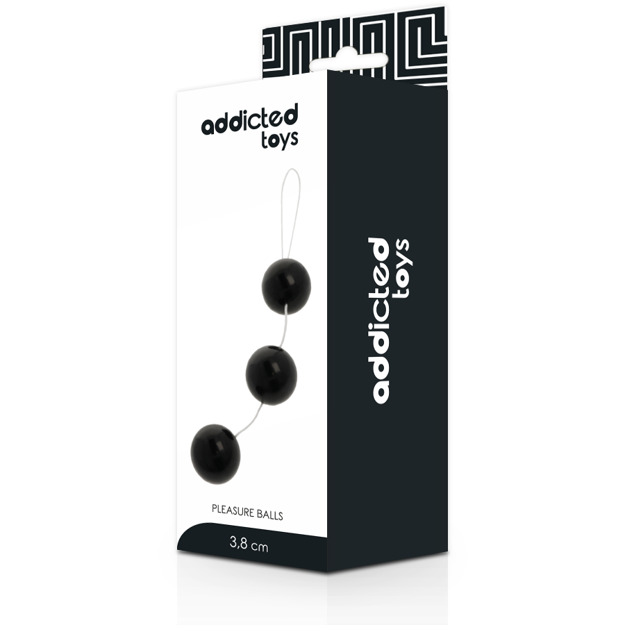 Close-up das Bolas Anais ADDICTED TOYS em ABS, destacando o design interligado e material liso para estimulação anal ou vaginal.