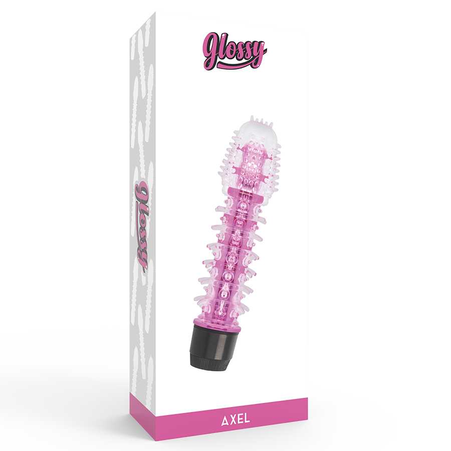 Vibrador GLOSSY Axel Rosa de TPE, ergonômico e à prova d'água para prazer íntimo