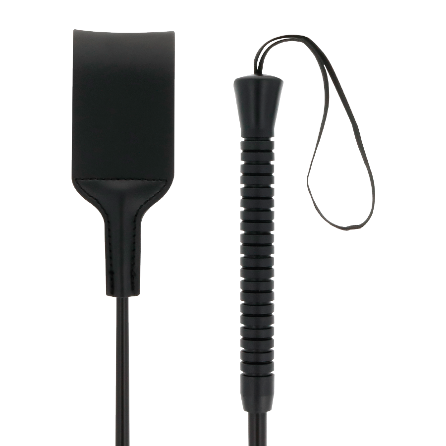 Chicote BDSM Darkness Preto Grande 53cm para jogos de fetiche e dominação