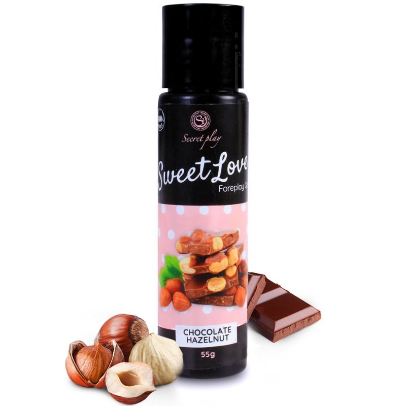 Embalagem do Gel Lubrificante Comestível SECRETPLAY Chocolate com Avelã 60ml