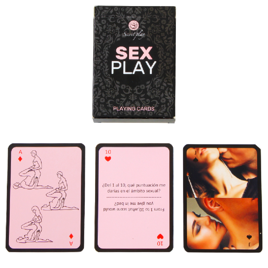 SECRETPLAY Sex Play Jogo de Cartas para Casais, com cartas ilustradas e design interativo para estimular a intimidade.