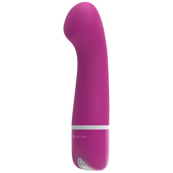 Close-up do Vibrador B SWISH Bdesired Deluxe Curvo Rosa, destacando seu design ergonómico e suave silicone.