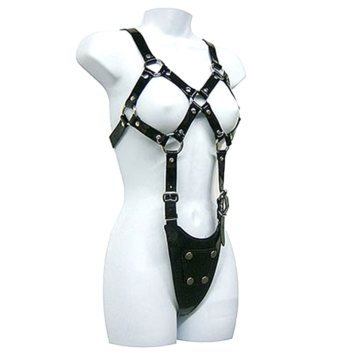 Body de Couro BDSM - Corpo Exposto Mulher