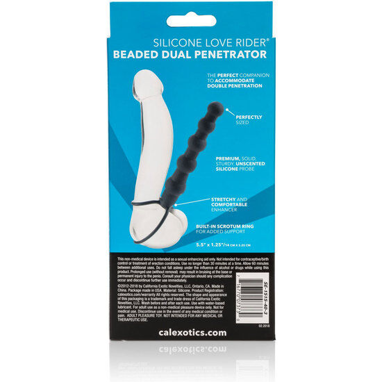 Dildo Duplo Frisado de Silicone Preto