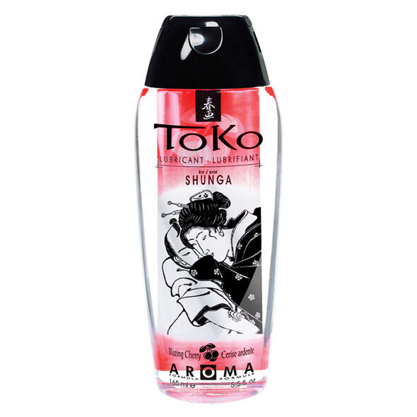 SHUNGA Lubrificante Toko Burning Cereja 165ml para prazer comestível e sensação picante.